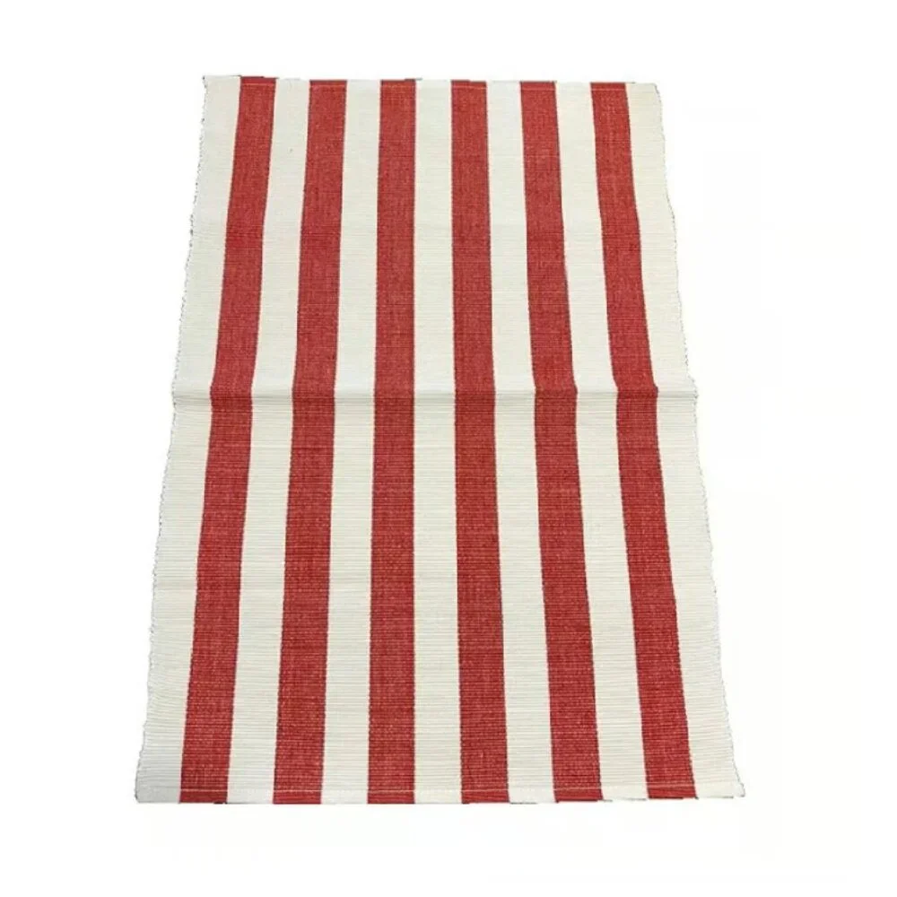 NEW S4 Pottery Barn Tabletop RED Raney Bold Striped Cotton Placemats Wide Stripe